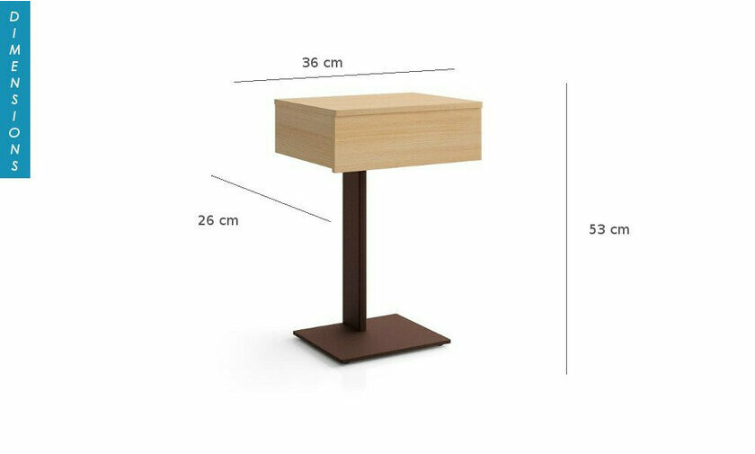  Dimensions Table de chevet bois