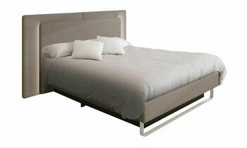 Lit Kapriss Greige en simili cuir
