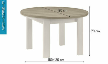 Dimensions table ronde Toscane