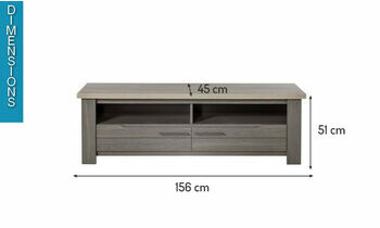 Dimensions banc TV Toscane