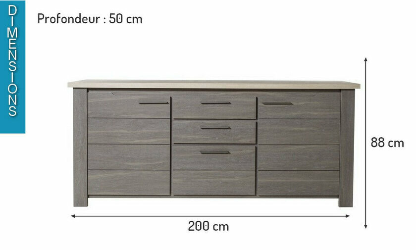 Dimensions enfilade Toscane