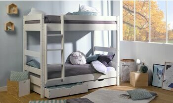 Pack lit superpos blanc et matelas Iris