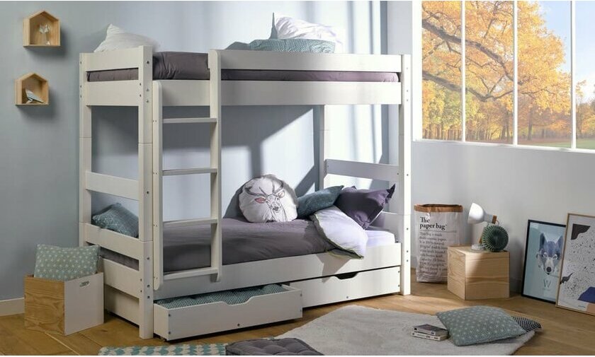 Pack lit superpos blanc et matelas Iris