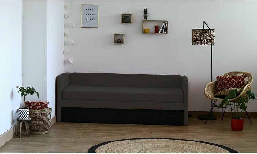 Canap lit gigogne Debo gris anthracite