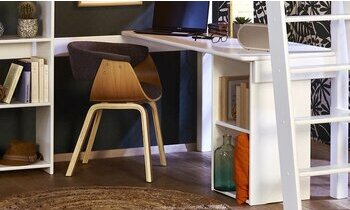 Mezzanine pour petits espaces  (bureau et meubles de rangements en option)