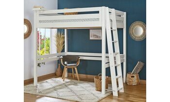 Mezzanine pour petits espaces  (bureau et meubles de rangements en option)