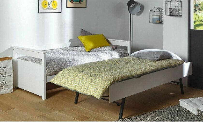 Lit gigogne Nuage avec sommier gigogne et 2 matelas dpli