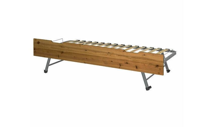 Sommier gigogne avec faade en bois massif cir miel