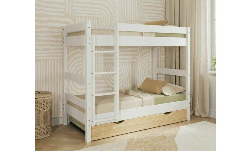 Lit superpos� bois et blanc Iris