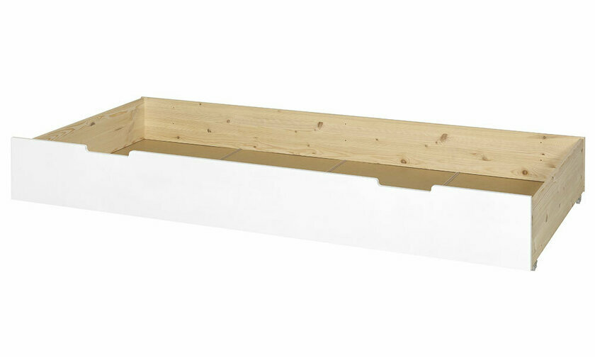 Tiroir de lit Rila blanc avec caisson bois naturel