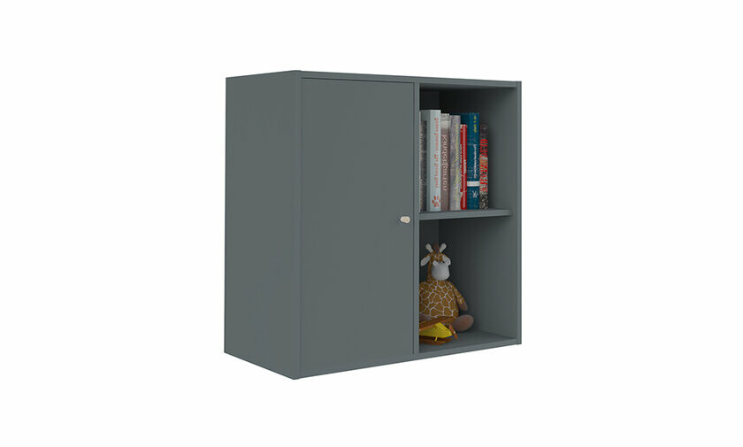 Porte 2 cases gris anthracite