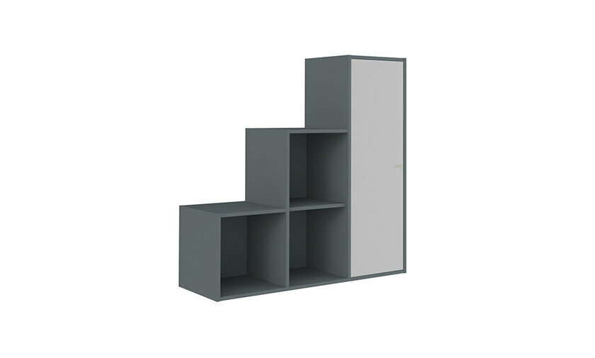 Porte 3 cases blanche meuble escalier Manta