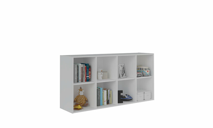 Meuble de rangement 8 cases blanc