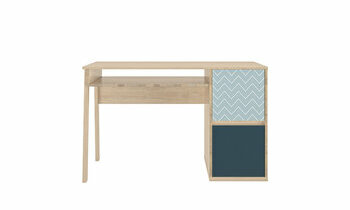 Bureau bois et bleu