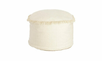 Pouf en tissu Oko beige