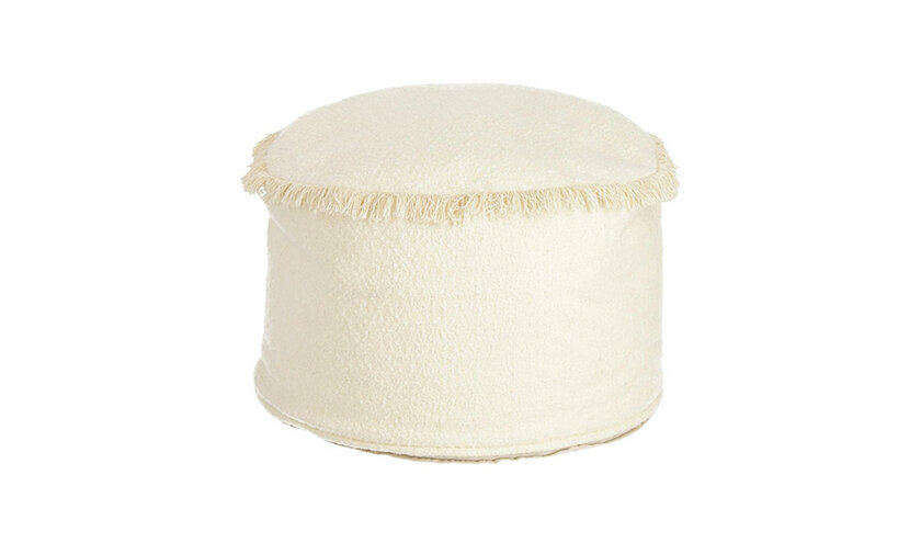 Pouf en tissu Oko beige