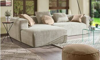 Salon avec pouf Toom beige