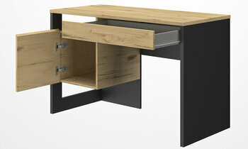 Bureau Wadden avec rangements ouverts