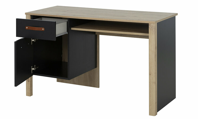 Bureau Callisto avec rangements ouverts