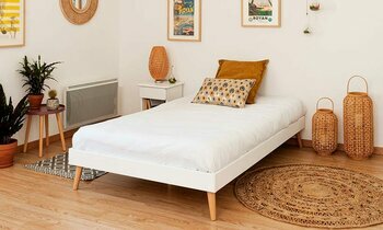 Lit Euphor blanc avec sommier et matelas