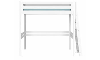 Lit mezzanine Abel blanc avec chelle oblique petit ct droit