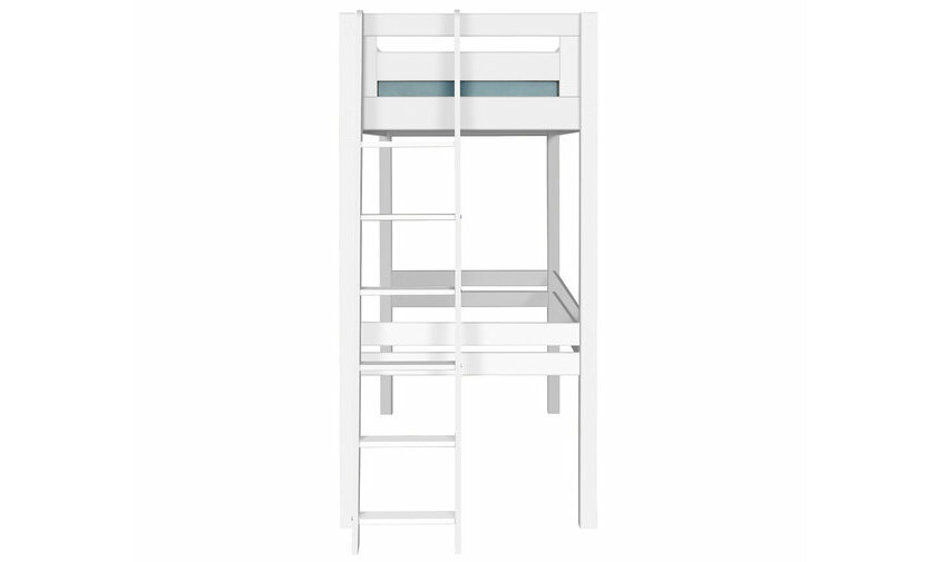 Echelle  marches sur le petit ct du lit mezzanine Abel blanc