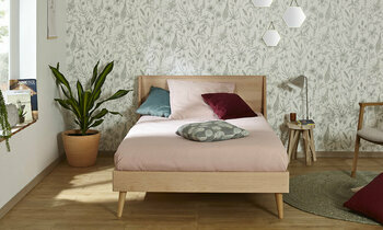 Lit Riddel en bois massif avec matelas mousse