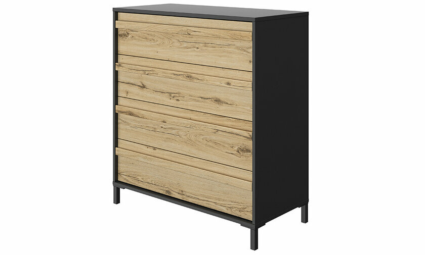 Commode noire et chne Helvezia