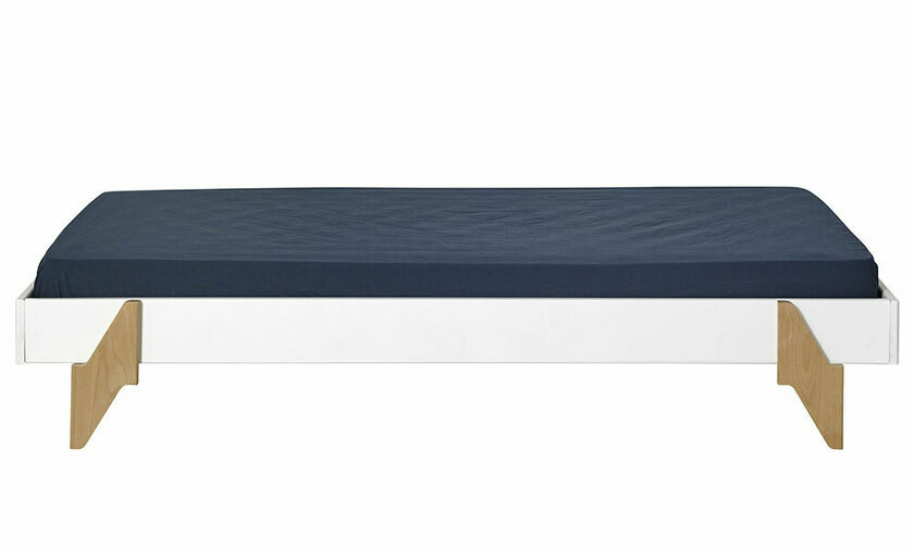 Lit empilable Nunki blanc en bois massif 