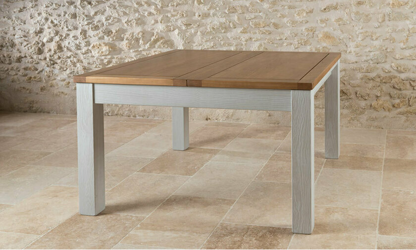 Table carre Cyllne Miel et gris clair