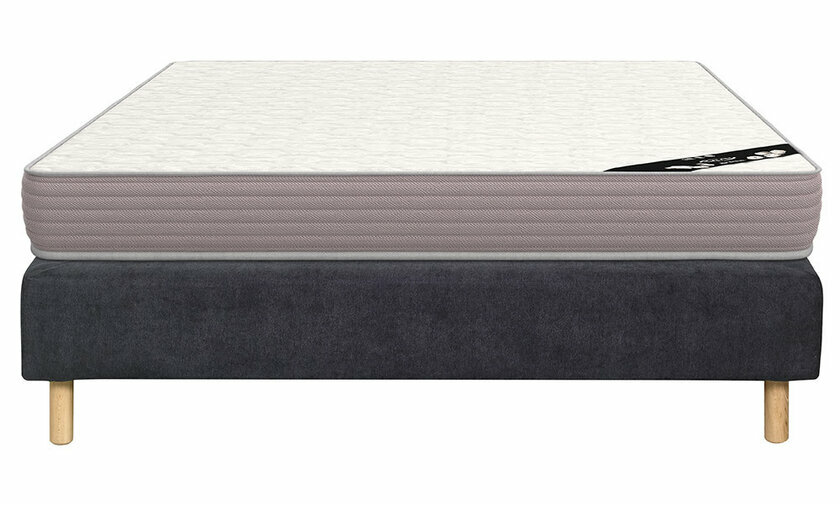 Sommier tapissier double bleu avec matelas Havel