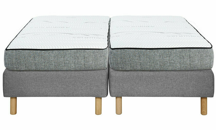 Ensemble Sommiers Senesi gris clair avec matelas Faru 