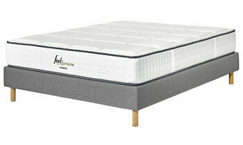 Sommier tapissier Senesi gris avec matelas Malia