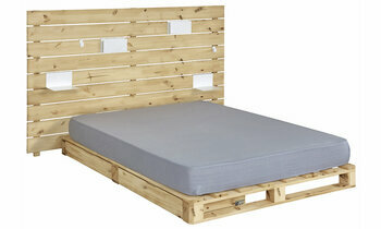 Lit Corfou en bois massif avec matelas