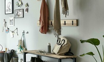 Patre en bois massif et crochets mtal 