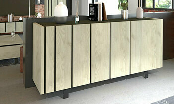 Buffet Vanua 3 portes bois et noir 