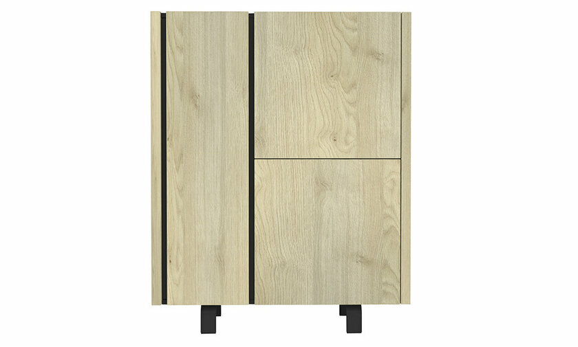 Meuble 3 portes bois et noir 