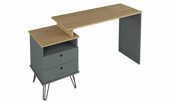 Bureau Darrel gris et bois 