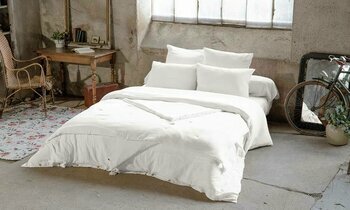Parure de lit en gaze de coton blanc Aven