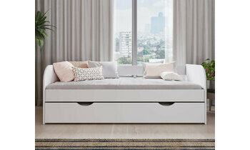 Lit banquette Flocon blanc avec sommier  lattes