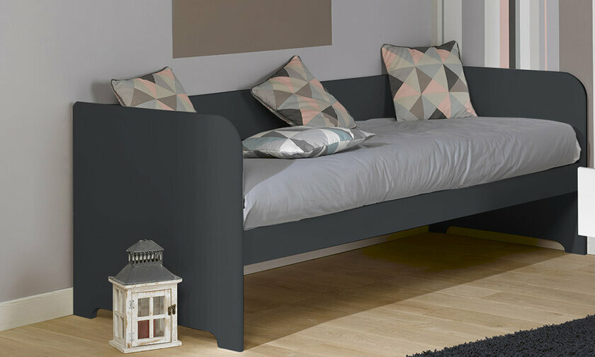 Lit banquette Flocon gris anthracite avec tiroir en option 