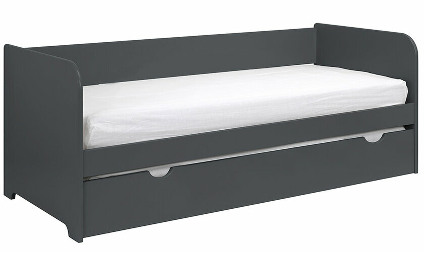 Lit banquette Flocon gris anthracite avec matelas  