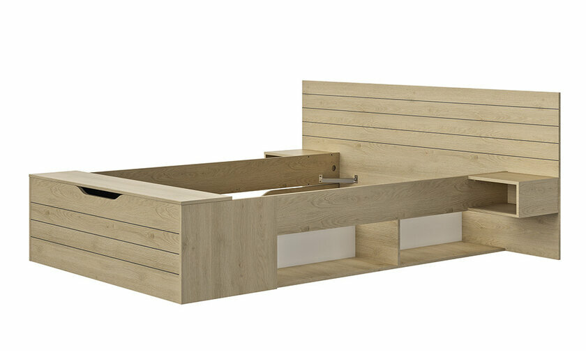 Lit Thyon avec niches de rangement 
