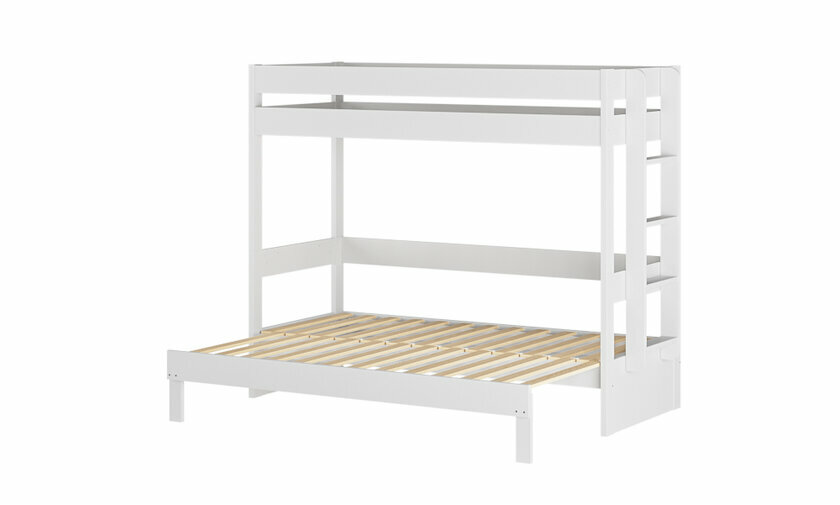 Lit superpos gigogne blanc Lakota 80x200 3 places avec matelas