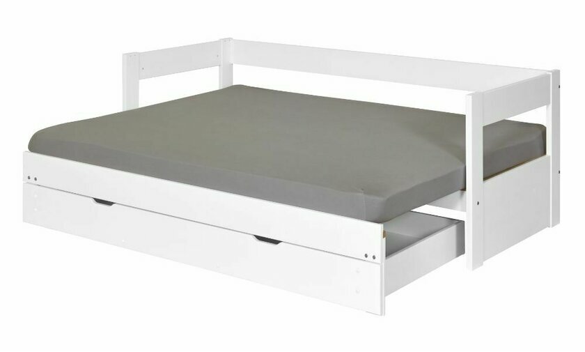 Lit gigogne Lakota blanc 80x200 ouvert