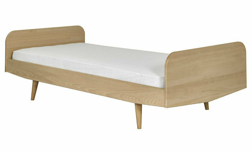 Lit simple Kaitos adulte htre massif avec matelas