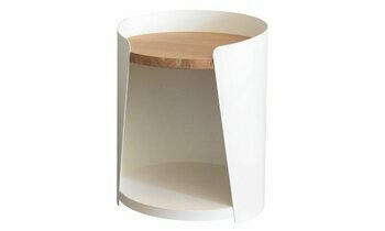 Table de chevet Loft blanc et bois