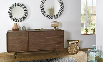 Buffet Ketch plaquage noyer massif