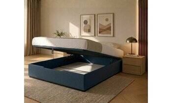 Lit coffre Maximo ouvert bleu Lit coffre Maximo ouvert bleu