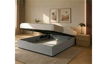 Lit coffre Maximo ouvert gris clair Lit coffre Maximo ouvert gris clair